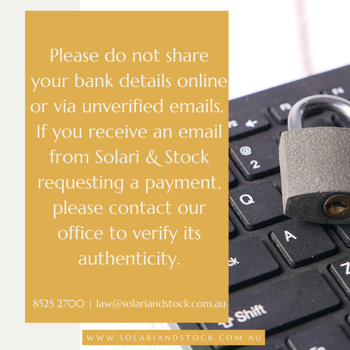 Solari and Stock security notice