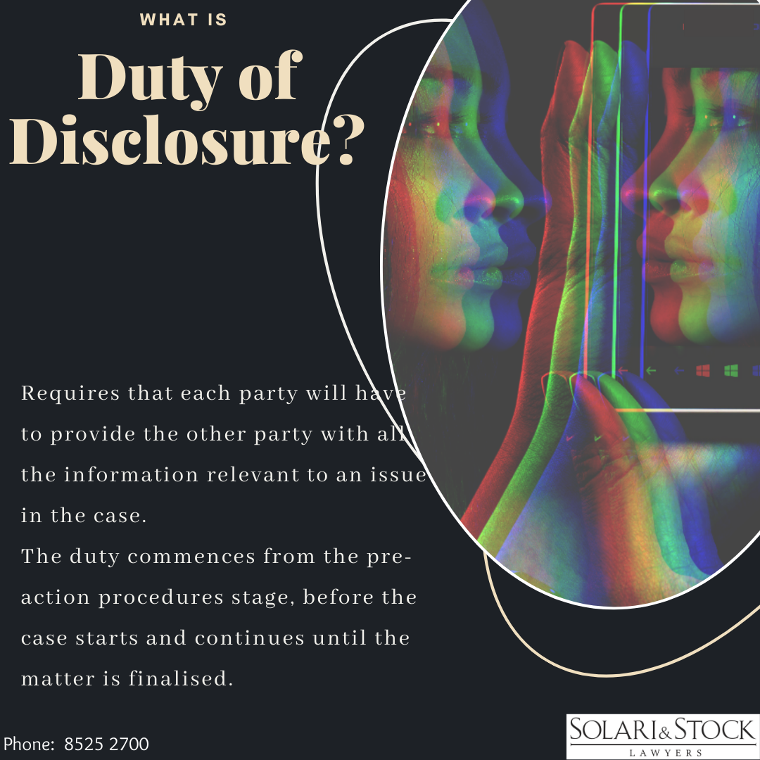 What is Duty of Disclosure?