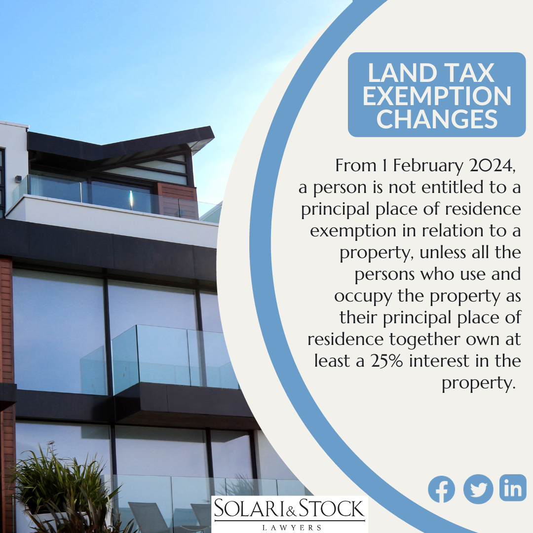 Infographic Land Tax Exemption Changes