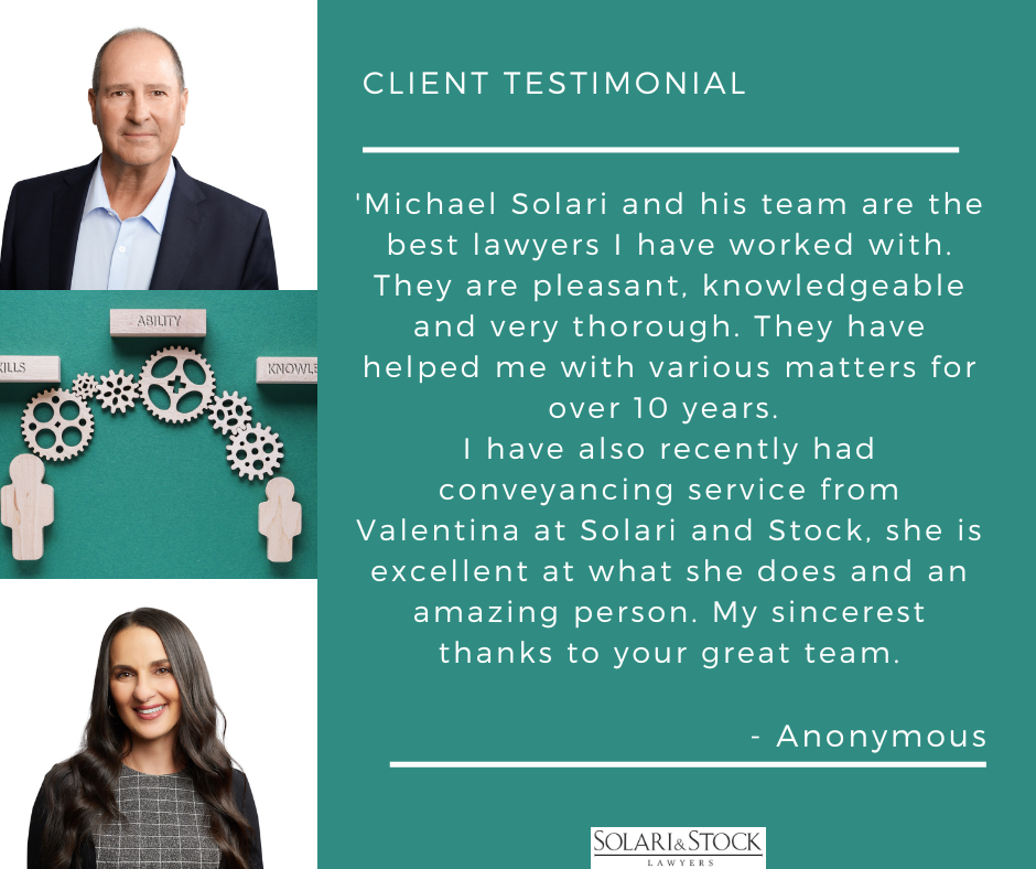 Client testimonial for Michael Solari and Valentina Abouzeid