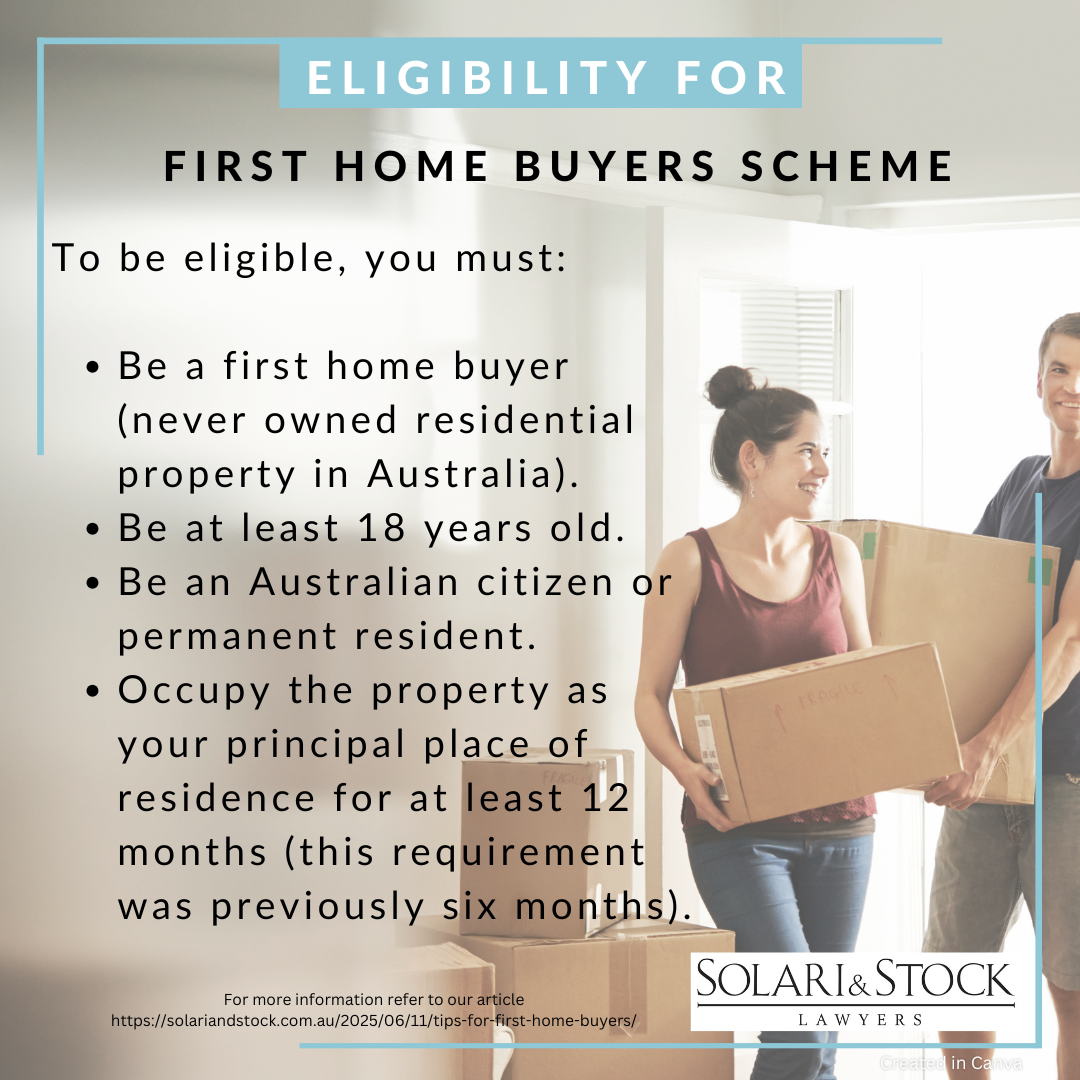 Eiligibility for first home buyers scheme