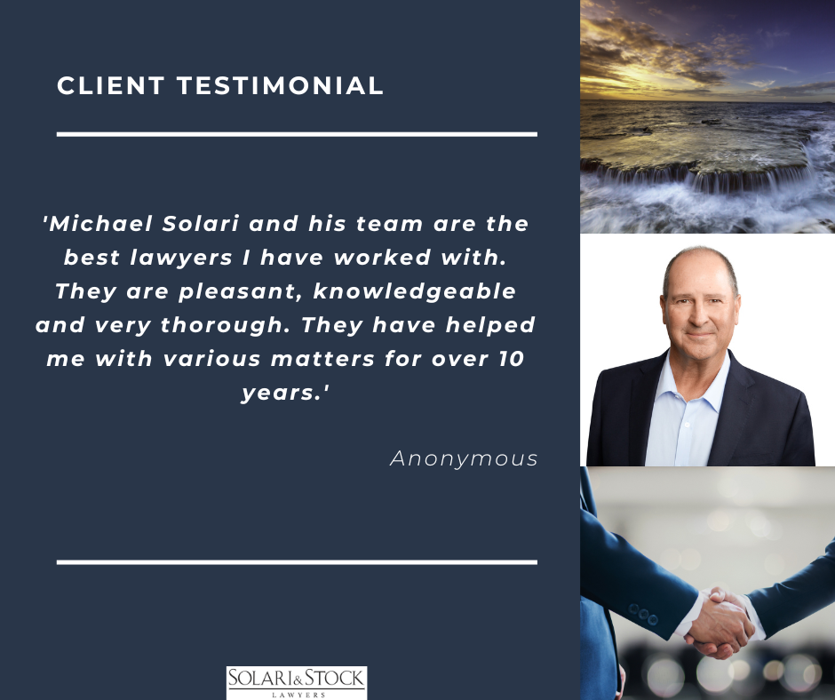 Client Testimonial MS and Solari and Stock