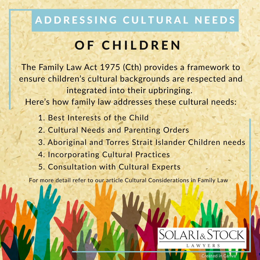 Addressing cultural needs of children