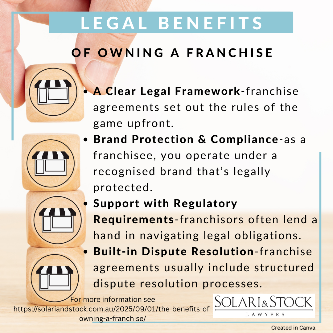 Legal benefits of owning a franchise