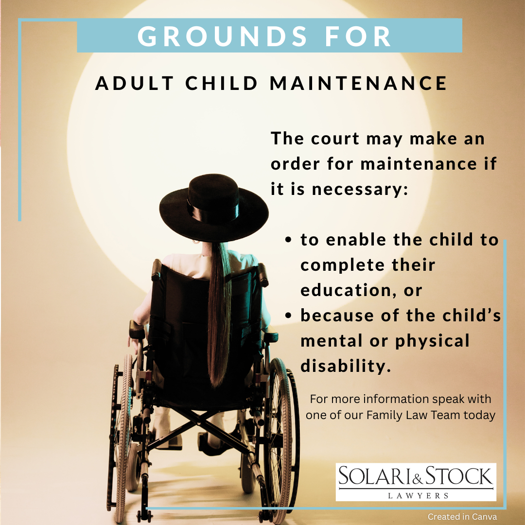 Grounds for adult child maintenance