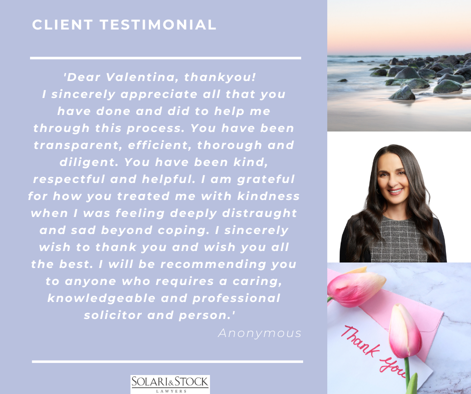 Client testimonial for Valentina Abouzeid