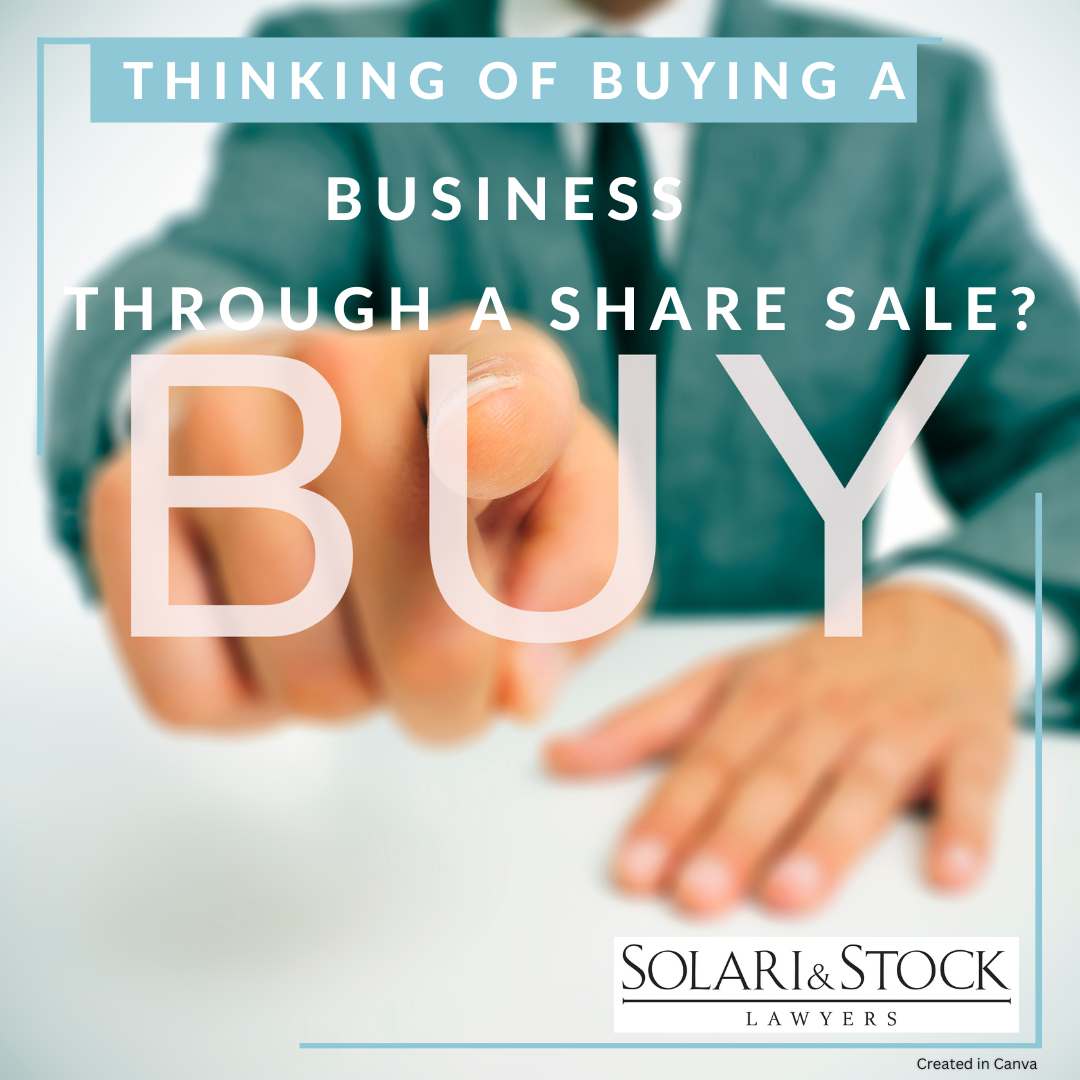 Thinking of buyin a business through a share sale
