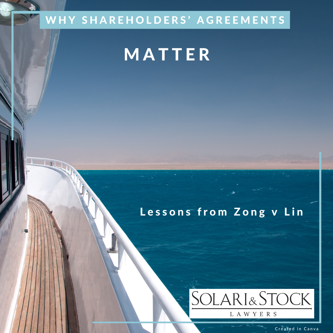 Why Shareholders Agreements Matter-Lessons from Zong V Lin