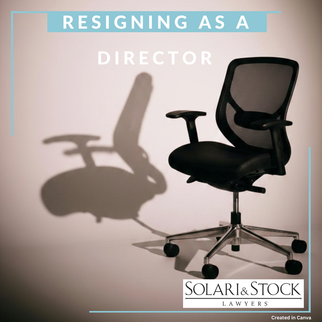 Resigning as a director