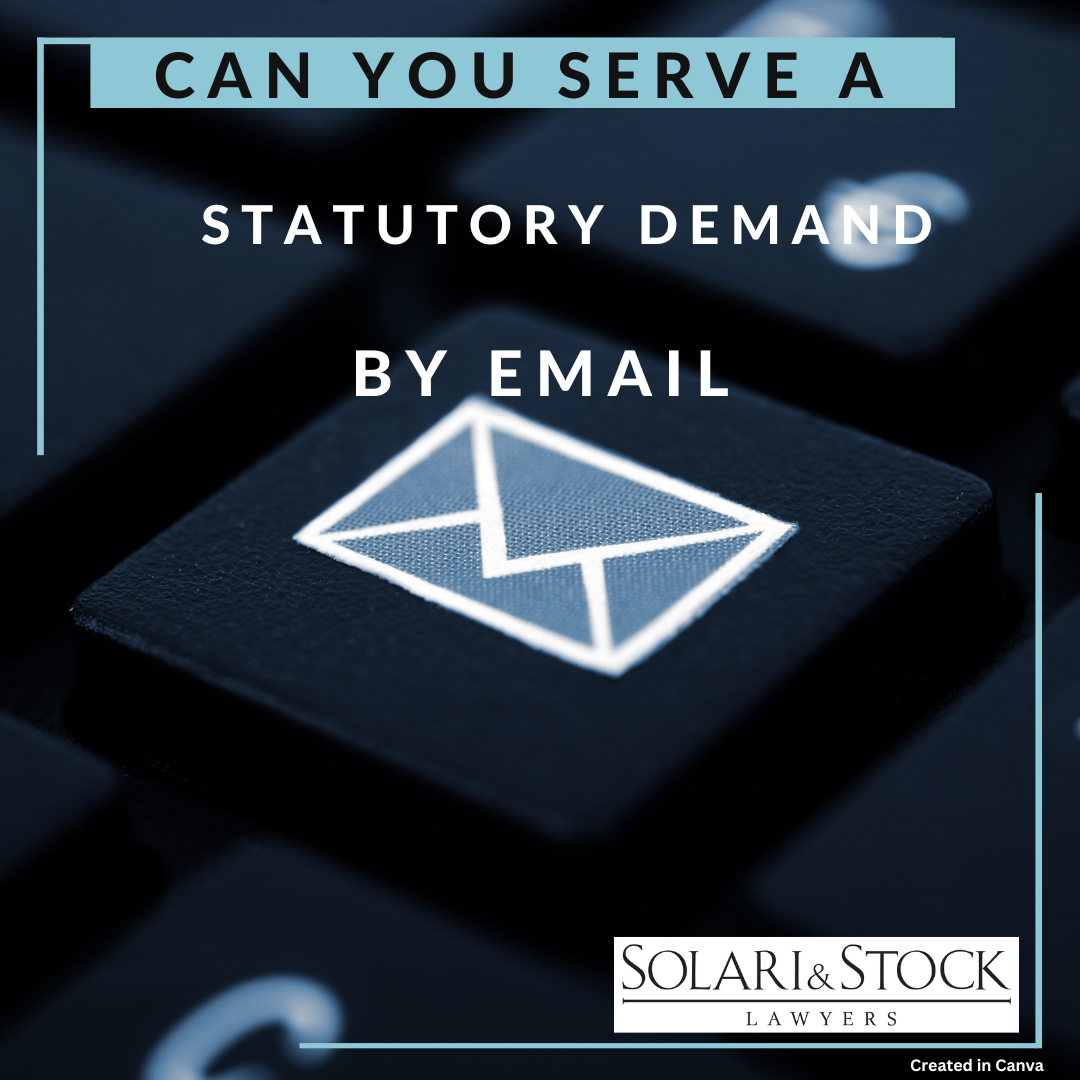 Can you serve a statutory demand on a company by email in Australia?