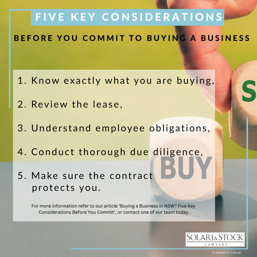 5 key considerations before purchasing a business
